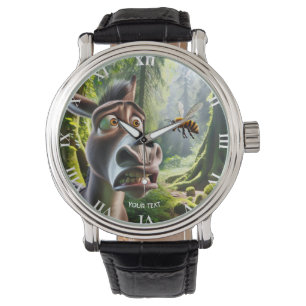 Fantasy Schattigee ezel Sting Bee Horloge