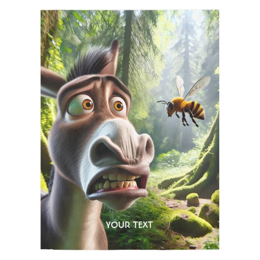 Fantasy Schattigee ezel Sting Bee Tafelkleed (Voorkant)