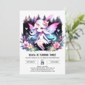 Fantasy Schattigee feeënverjaardag Kaart (Staand voorkant)