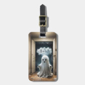 Fantasy Schattigee Ghost Closet Boo Bagagelabel (Voorkant verticaal)