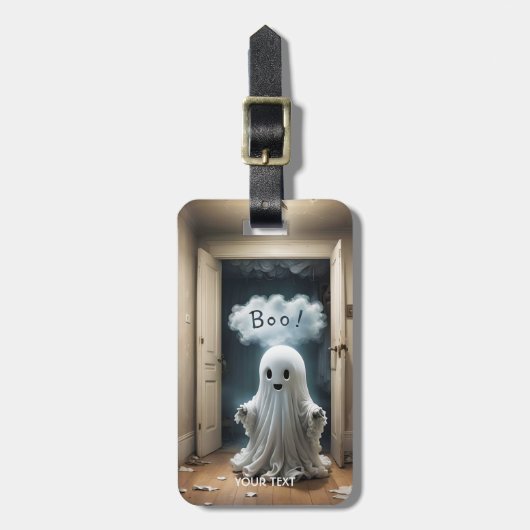 Fantasy Schattigee Ghost Closet Boo Bagagelabel (Voorkant verticaal)