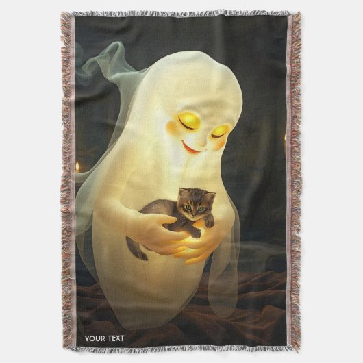 Fantasy Schattigee Ghost Kitten Kaarsen Deken (Voorkant Verticaal)