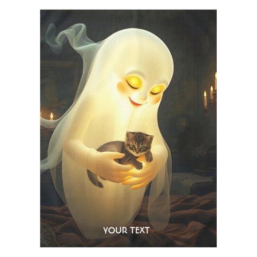 Fantasy Schattigee Ghost Kitten Kaarsen Tafelkleed (Voorkant)