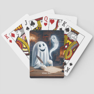 Fantasy Schattigee Ghost Writing Feather Pokerkaarten