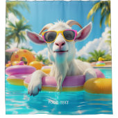 Fantasy Schattigee Goat Float Glasses Douchegordijn (Voorkant)