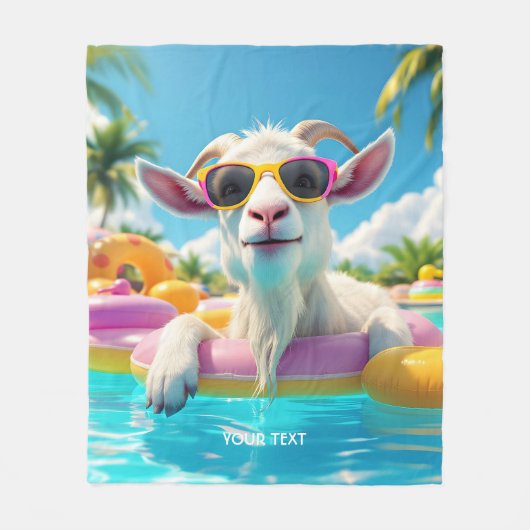 Fantasy Schattigee Goat Float Glasses Fleece Deken (Voorkant)