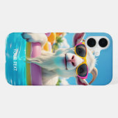 Fantasy Schattigee Goat Float Glasses iPhone Hoesje (Achterkant horizontaal)