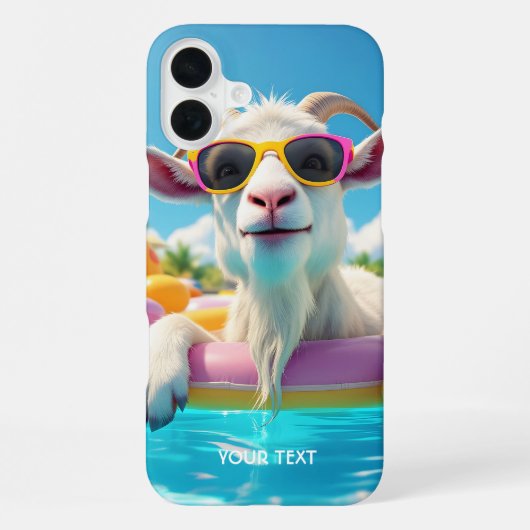 Fantasy Schattigee Goat Float Glasses iPhone Hoesje (Achterkant)