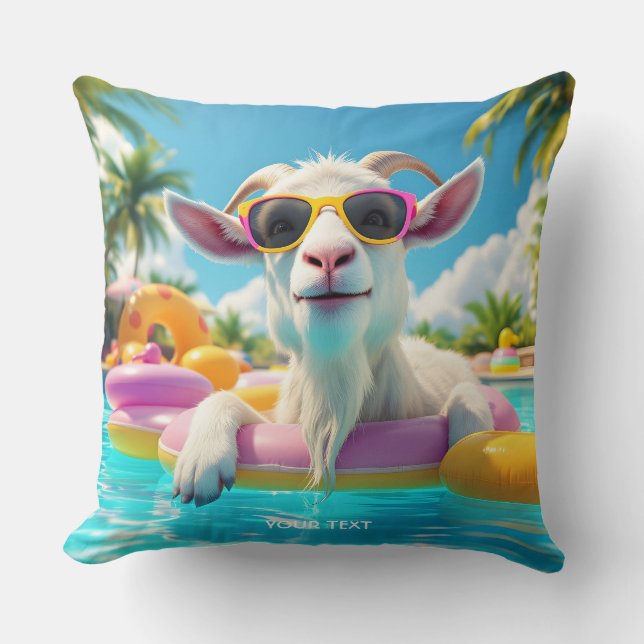 Fantasy Schattigee Goat Float Glasses Kussen (Voorkant)
