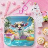 Fantasy Schattigee Goat Float Glasses Papieren Bordje (Feest)