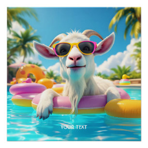 Fantasy Schattigee Goat Float Glasses Perfect Poster