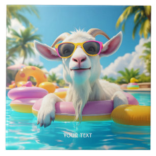 Fantasy Schattigee Goat Float Glasses Tegeltje