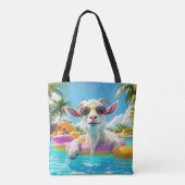 Fantasy Schattigee Goat Float Glasses Tote Bag (Achterkant)