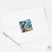 Fantasy Schattigee Guitar Strange Player Vierkante Sticker (Envelop)