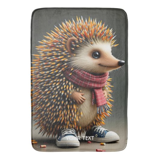 Fantasy Schattigee Hedgehog Sharp Needles Badmat (Voorkant Verticaal)