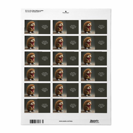 Fantasy Schattigee Hedgehog Sharp Needles Etiket (Full Sheet)