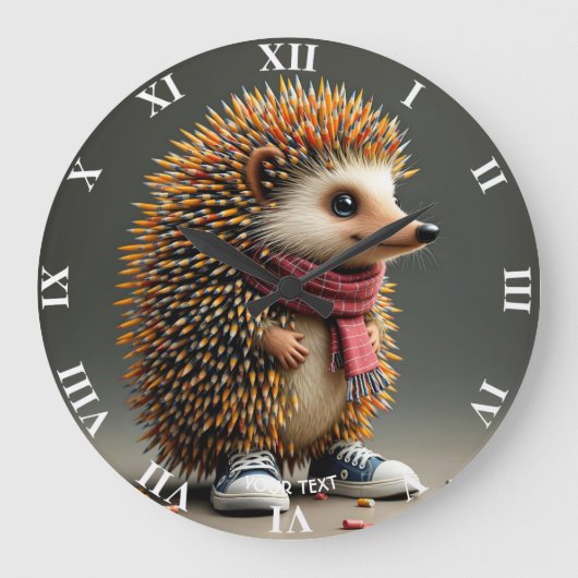Fantasy Schattigee Hedgehog Sharp Needles Grote Klok (Voorkant)