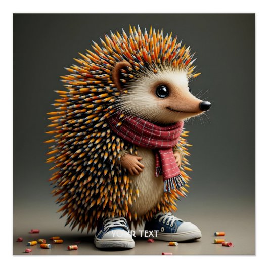 Fantasy Schattigee Hedgehog Sharp Needles Perfect Poster (Voorkant)