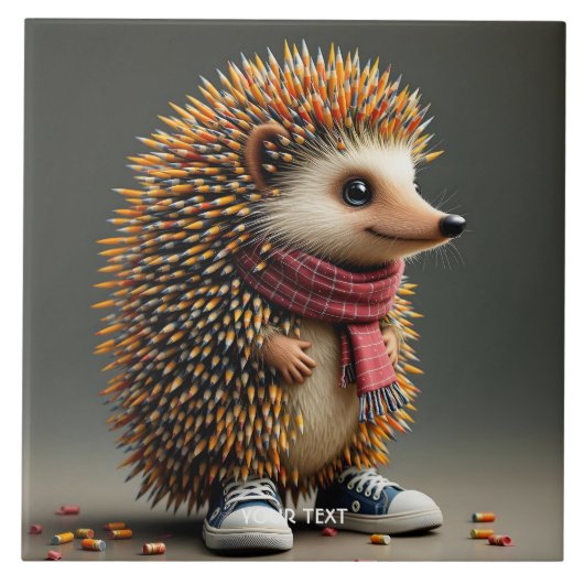 Fantasy Schattigee Hedgehog Sharp Needles Tegeltje (Voorkant)