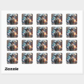 Fantasy Schattigee heks grappige fout Vierkante Sticker (Vel)