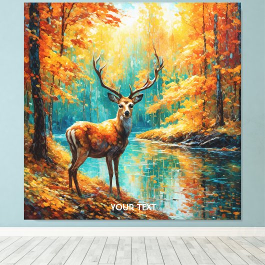 Fantasy Schattigee herfstherten Canvas Afdruk (Insitu (Houten vloer))