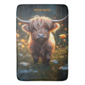 Fantasy Schattigee Highland Baby Koe Badmat (Voorkant Verticaal)