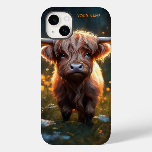 Fantasy Schattigee Highland Baby Koe Case-Mate iPhone Case (Achterkant)