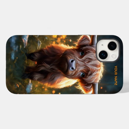 Fantasy Schattigee Highland Baby Koe Case-Mate iPhone Case (Achterkant (horizontaal))