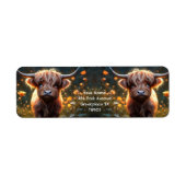Fantasy Schattigee Highland Baby Koe Etiket (Voorkant)