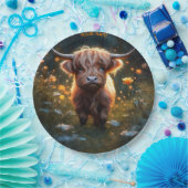 Fantasy Schattigee Highland Baby Koe Papieren Bordje (Feest)
