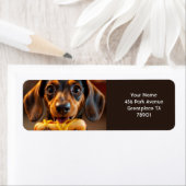 Fantasy Schattigee hond Hot Dog Etiket (Insitu)
