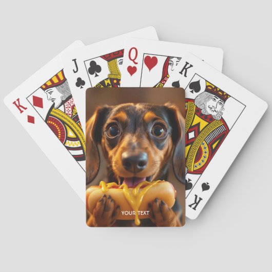 Fantasy Schattigee hond Hot Dog Pokerkaarten (Achterkant)