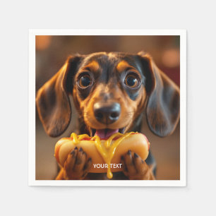 Fantasy Schattigee hond Hot Dog Servet
