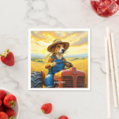 Fantasy Schattigee hondentractor Straw Servet (Insitu)