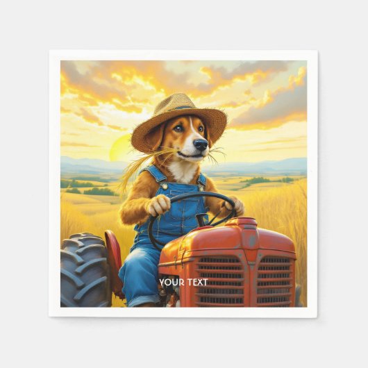 Fantasy Schattigee hondentractor Straw Servet (Voorkant)