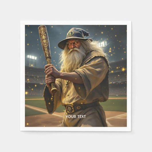 Fantasy Schattigee Honkbal Wizard Bat Servet (Voorkant)
