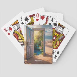 Fantasy Schattigee Houten Deurwoestijn Pokerkaarten