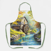 Fantasy Schattigee houten watermolen River Schort (Voorkant)