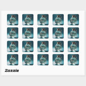 Fantasy Schattigee jaloezie flesje Vierkante Sticker (Vel)