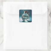 Fantasy Schattigee jaloezie flesje Vierkante Sticker (Tas)