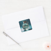 Fantasy Schattigee jaloezie flesje Vierkante Sticker (Envelop)