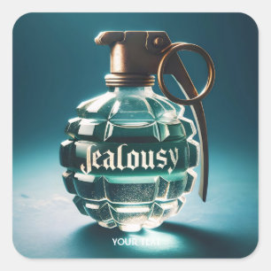 Fantasy Schattigee jaloezie flesje Vierkante Sticker