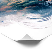 Fantasy Schattigee Japanse Tempel Waterverf Perfect Poster (Hoek)