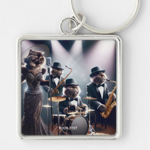 Fantasy Schattigee jazzband Cats Sleutelhanger