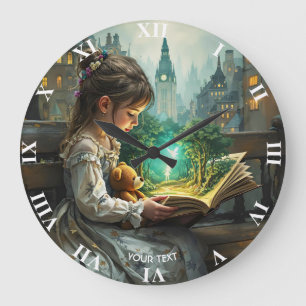 Fantasy Schattigee jonge meisje lezen Grote Klok