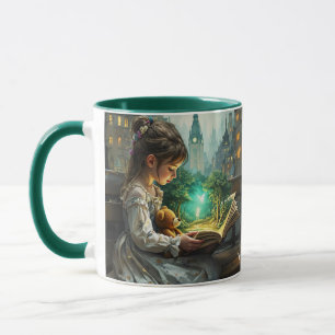 Fantasy Schattigee jonge meisje lezen Mok