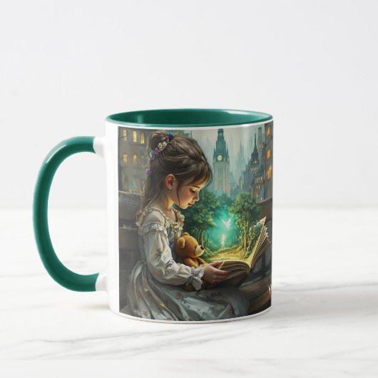 Fantasy Schattigee jonge meisje lezen Mok (Links)