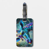 Fantasy Schattigee kameleon als Giraffe Bagagelabel (Achterkant verticaal)