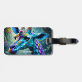 Fantasy Schattigee kameleon als Giraffe Bagagelabel (Achterkant horizontaal)