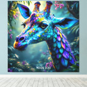 Fantasy Schattigee kameleon als Giraffe Canvas Afdruk (Insitu (Houten vloer))